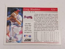 Greg Maddux Atlanta Braves 1994 Score Card #524 - £0.77 GBP