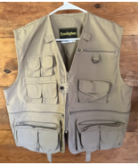Vintage Remington Vest Mens XL Brown Fly Fishing Full Zip Pockets Outdoo... - $34.91