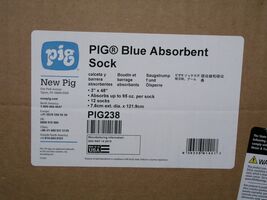 PIG BLUE ABSORBENT SOCKS - PIG238 Case of 12 NEW open box. - $63.44 CAD