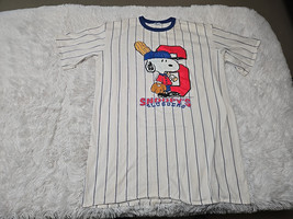 Vintage FLIRTS Snoopy&#39;s Sluggers Night Tee Pajama Long Shirt Peanuts OSF... - £19.33 GBP