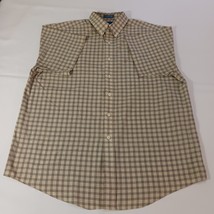 Towncraft Men's L Brown Cotton Blend Plaid Short Sleeve Button Down Wrinkle Free image 12