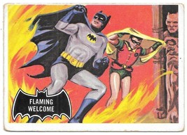 Batman Trading Card #51 Flaming Welcome Comic Art Series 1966 Topps Black Bat - £3.11 GBP