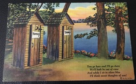 1960&#39;s-70&#39;s Chrome Postcard - Out house Poetry - £2.88 GBP