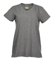 Blue Mountain YKL-9072 Women&#39;s Short Sleeve V-Neck T-shirt, Grey Heather... - $30.26 CAD