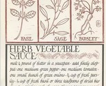 Alice Waters David Lance Goines Recipe Print Herb Vegetable Sauce  - $29.70