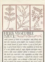 Alice Waters David Lance Goines Recipe Print Herb Vegetable Sauce  - £23.39 GBP