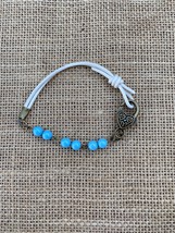 “The Caribbean” Turquoise Beads /White Leather Bracelet/Earrings On Sale - £22.01 GBP