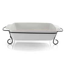 Gibson Elite 2 Piece Rectangle 15.5 Inch Stoneware Bakeware with Metal Rack - $52.69