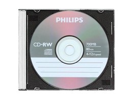 5 Philips Logo 12x CD-RW CDRW ReWritable Blank Disc Media Slim Jewel Case - £14.15 GBP