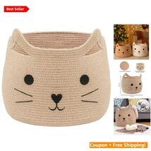 Eco-Friendly Large Cat Storage Basket - Stylish 15L Organizer for Home &amp;... - $56.38