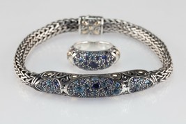 John Hardy Sterling Silber Und 18k Gelbgold Kopfsteinpflaster Armband Ri... - $1,828.56