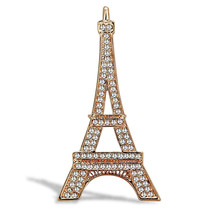 LO2785 - Flash Rose Gold White Metal Brooches with Top Grade Crystal  in Clear - $32.44 CAD