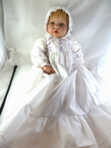 Berenguer Baby Doll 20”in beautiful white embroidered dress see beautiful detail - $64.34