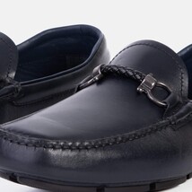 Pavia Navy Blue Leather Bit Drive Loafer Men Shoe image 3