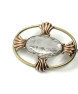 Retro Tri Color Sterling Silver Pin Signed Diana 1940s-50s Cut Glass - £54.98 GBP