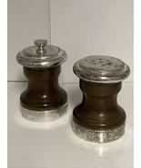 Vintage Fisher #1918 Sterling Silver &amp; Wood Salt And Pepper Shakers - $553.15 MXN