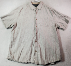 Woolrich Shirt Mens Size XL Gray Cotton Pocket Short Sleeve Collared Button Down - £17.66 GBP