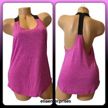 Victoria&#39;s Secret Sport Dragonfruit Black Racerback Logo Tank Top - Small - $29.99