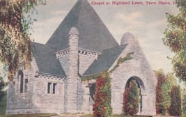 Chapel at Highland Lawn Terre Haute Indiana IN 1910 to Caney Kansas Postcard D24 - $2.99