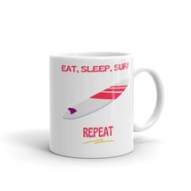 Eat Sleep Surf Repeat Mug, Funny Coffee Cup, Surfing Fan, Surfing Gift, ... - $18.38