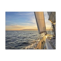Sailboat Sailing In The Sea At Sunset Ocean Canvas Wall Art for Home Decor Read - £67.60 GBP+