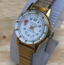 VTG Ravisa Lady 17J Mystery Dial Gold Tone Stretch Hand-Wind Mechanical Watch - £28.81 GBP
