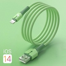 5A fast charging cable liquid silicone with light data cable for iPhone 13 12 Mi - £5.84 GBP