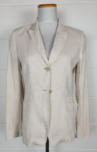 Brooks Brothers Womens Linen Blazer Jacket Beige Milano Fit Sz 4 - £15.57 GBP