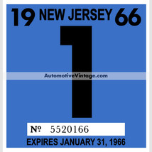 Vintage 1966 New Jersey Windshield Inspection Sticker - $17.25