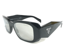 Prada Sunglasses SPR17W 1AB-2B Polished Black Rectangle Frames w/ Silver... - $247.49