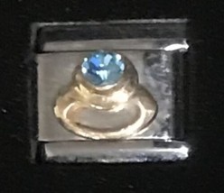 Blue Rare Ring Wholesale Italian Charm Enamel Link 9MM K55 - $13.50
