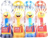 4 Count Brush Buddies PEZ Poppin Assorted Emoji Soft Toothbrushes - £23.69 GBP