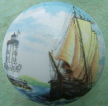 Ceramic Cabinet Knobs W/ Sailing Ship Nautical with Light house - £3.42 GBP