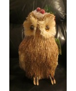 Happy Holidays Woodland Owl In Santa Hat 9-1/4&quot; Tall - £8.59 GBP