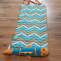 Banana Boat Roll Up Beach Mat w/ Big Fish Plush Pillow 47&quot;x 24&quot; Aqua Orange - £23.73 GBP