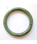 Green Nephrite Jade Circle Bangle Bracelet 8mm Wide Inner Circumference ... - $49.49