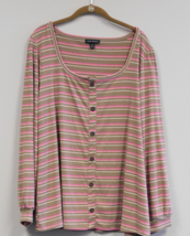 Lane Bryant Striped Tunic Shirt with faux button front  Size 18/20 - £11.76 GBP