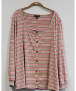 Lane Bryant Striped Tunic Shirt with faux button front  Size 18/20 - £11.68 GBP