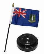 K&#39;s Novelties British Virgin Islands 4&quot;x6&quot; Flag Desk Wood Table Stick St... - $6.03 CAD