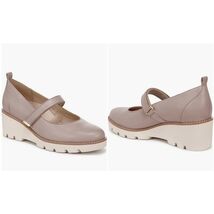 Alma Mary Jane Wedge Pump 9M NEW Champagne Leather COmfort - $79.00