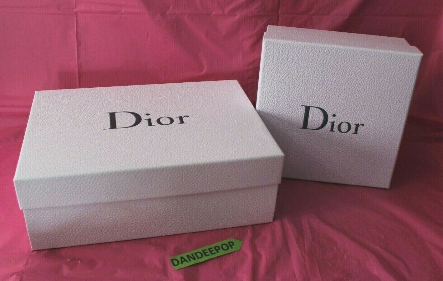 Primary image for 2 Dior Luxury Empty Gift Boxes With White Lettering