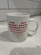 2017 Mug 12 oz. Starbucks Coffee Red Pink Hearts Making a Large Heart - RARE - £7.03 GBP