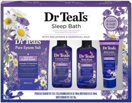 Dr Teal's Melatonin Sleep Soak Lavender & Chamomile Epsom Salt 11oz, Foaming Bat - £23.53 GBP