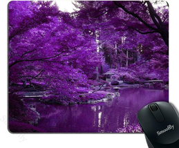 Purple World and Zen Pond Personalized Rectangle Mouse Pad - £9.67 GBP
