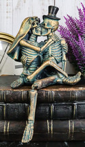 Love Never Dies Skeleton Couple Bride and Groom Kissing Shelf Sitter Figurine - £19.97 GBP