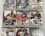 Lot of 9 PS3 Playstation 3 Sports Video Games Madden NBA NHL FIFA MLB Ch... - $48.50