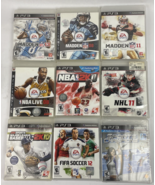 Lot of 9 PS3 Playstation 3 Sports Video Games Madden NBA NHL FIFA MLB Ch... - $48.50
