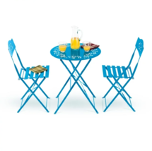 Alpine Corporation 3-Piece Metal Floral Patio Bistro Set with Table and 2 Chairs - £114.63 GBP