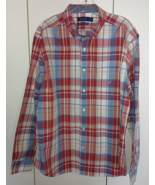 NAUTICA MEN&#39;S LS RED/WHITE/BLUE PLAID CLASSIC FIT STRETCH SHIRT-XL-WORN ... - $19.03 CAD