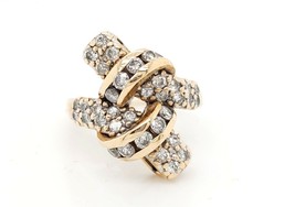 14k Yellow Gold Diamond Knot Ring 1.00ct - £550.57 GBP